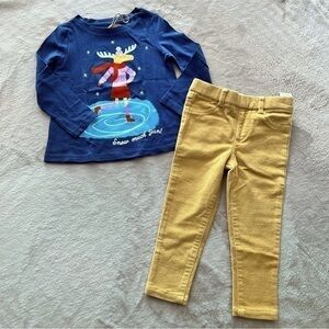 NWT Dip toddler girls size 2T long sleeve top and jegging set